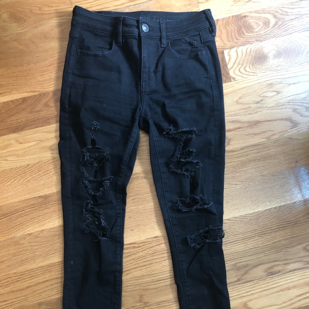 American Eagle black ripped jeans